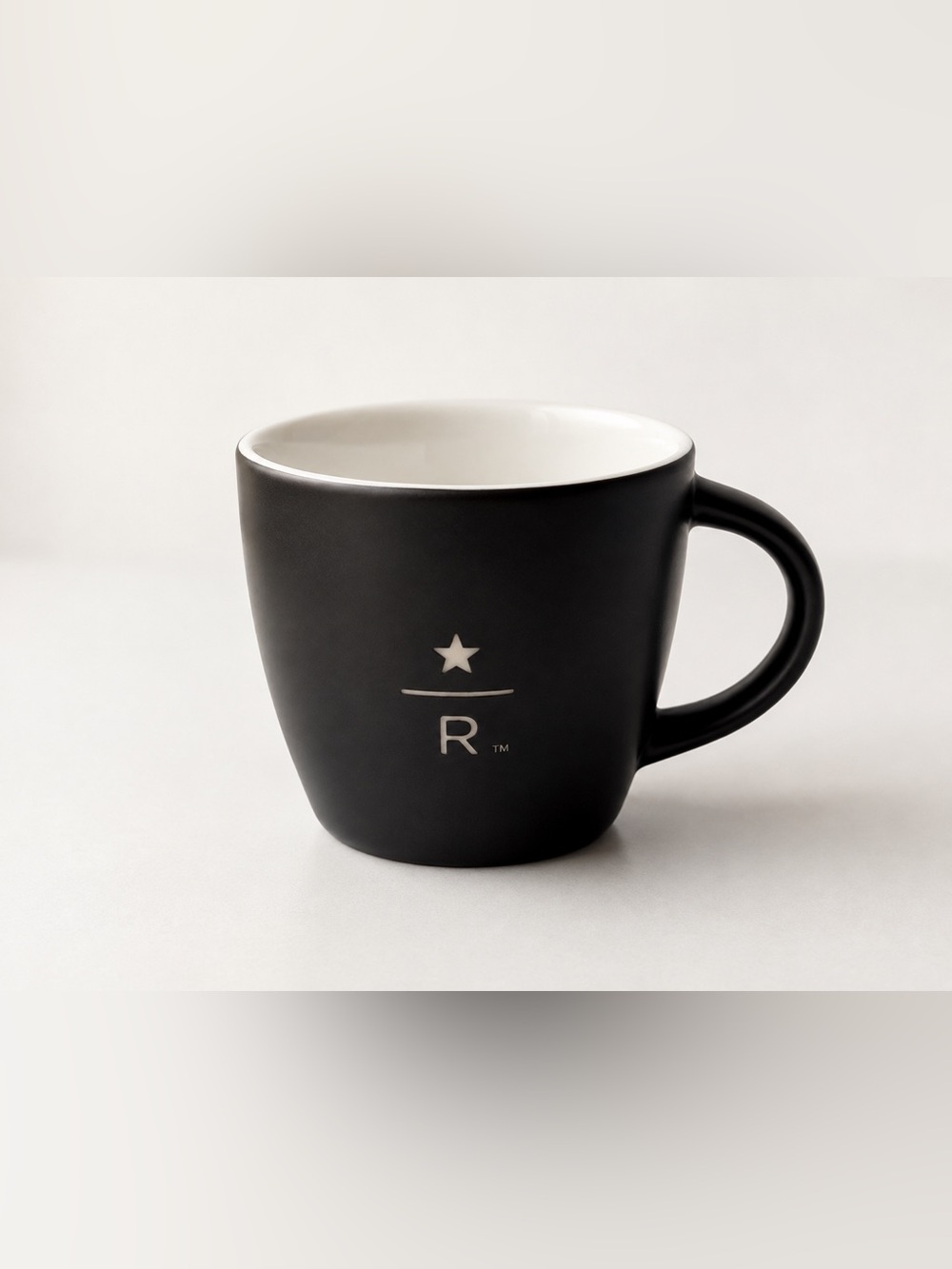Starbucks Black Mug with White Interior and Star R Logo